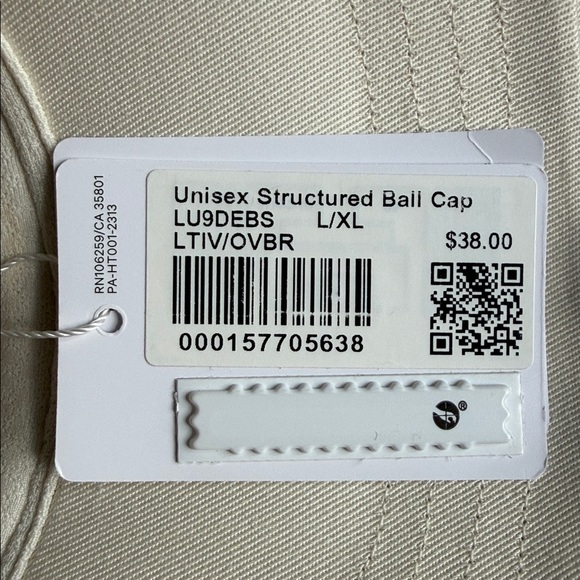 🆕 LULULEMON Structured Ball Cap Script NWT Light Ivory/Olive Brown - Picture 14 of 15
